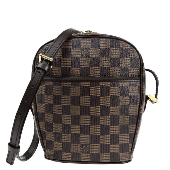 LOUIS VUITTON Ipanema PM Shoulder Bag Damier Ebene Leather Brown - Picture 1 of 16
